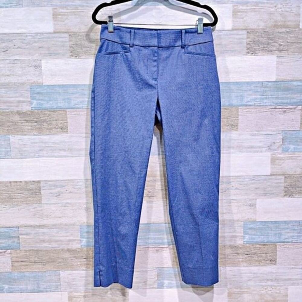 LOFT The Curvy Riviera Pant Blue Mid Rise Ankle Crop Office Work Career Womens 2